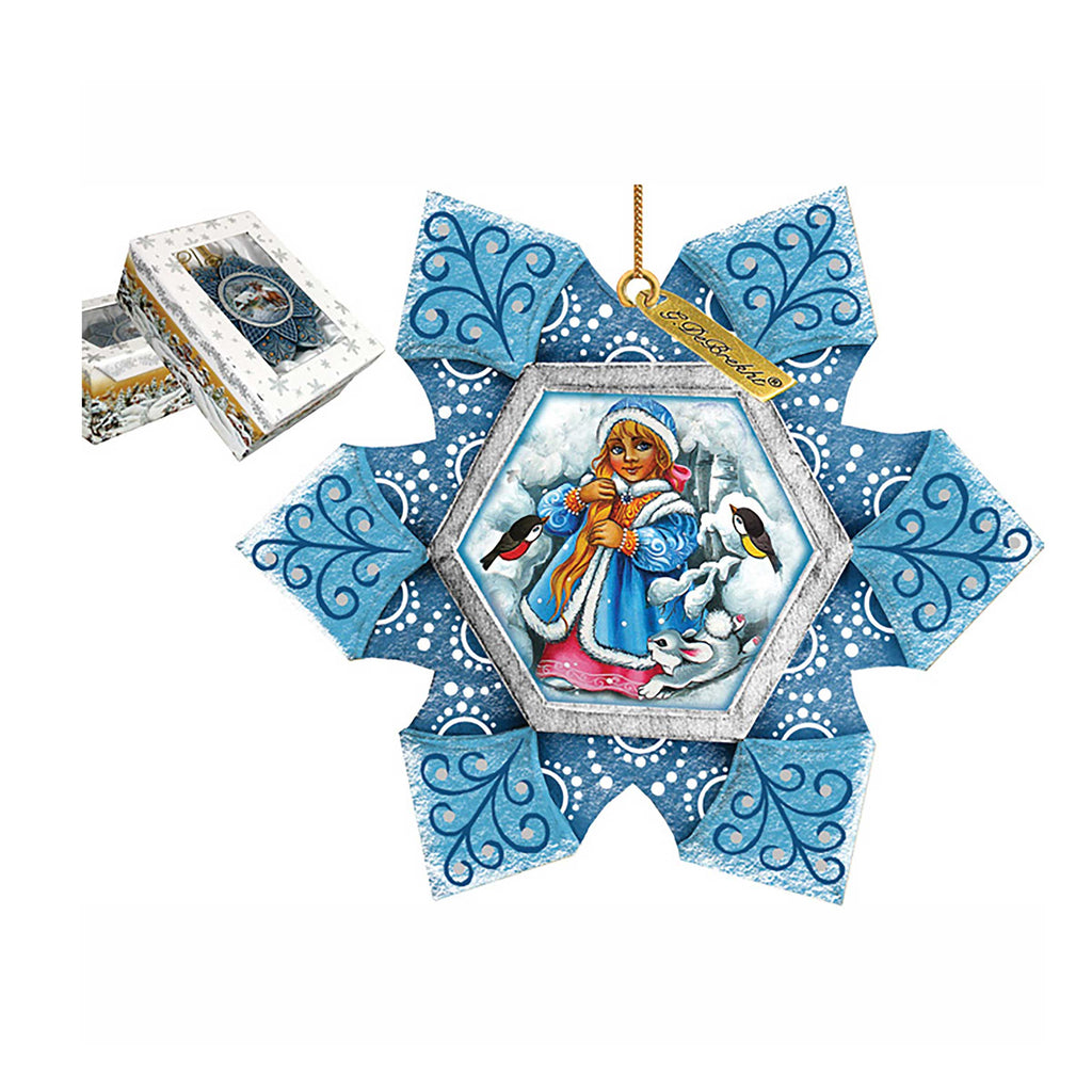 Snow Maiden Sculpted Hand-Painted Christmas Ornament by G. DeBrekht - Christmas Decor - 6102172