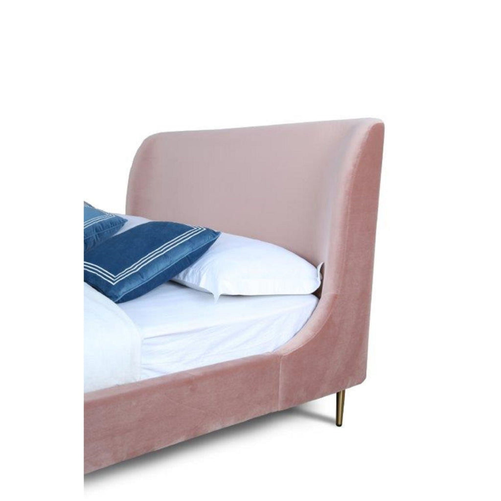 Heather - Upholstered Bed With Curved Headboard