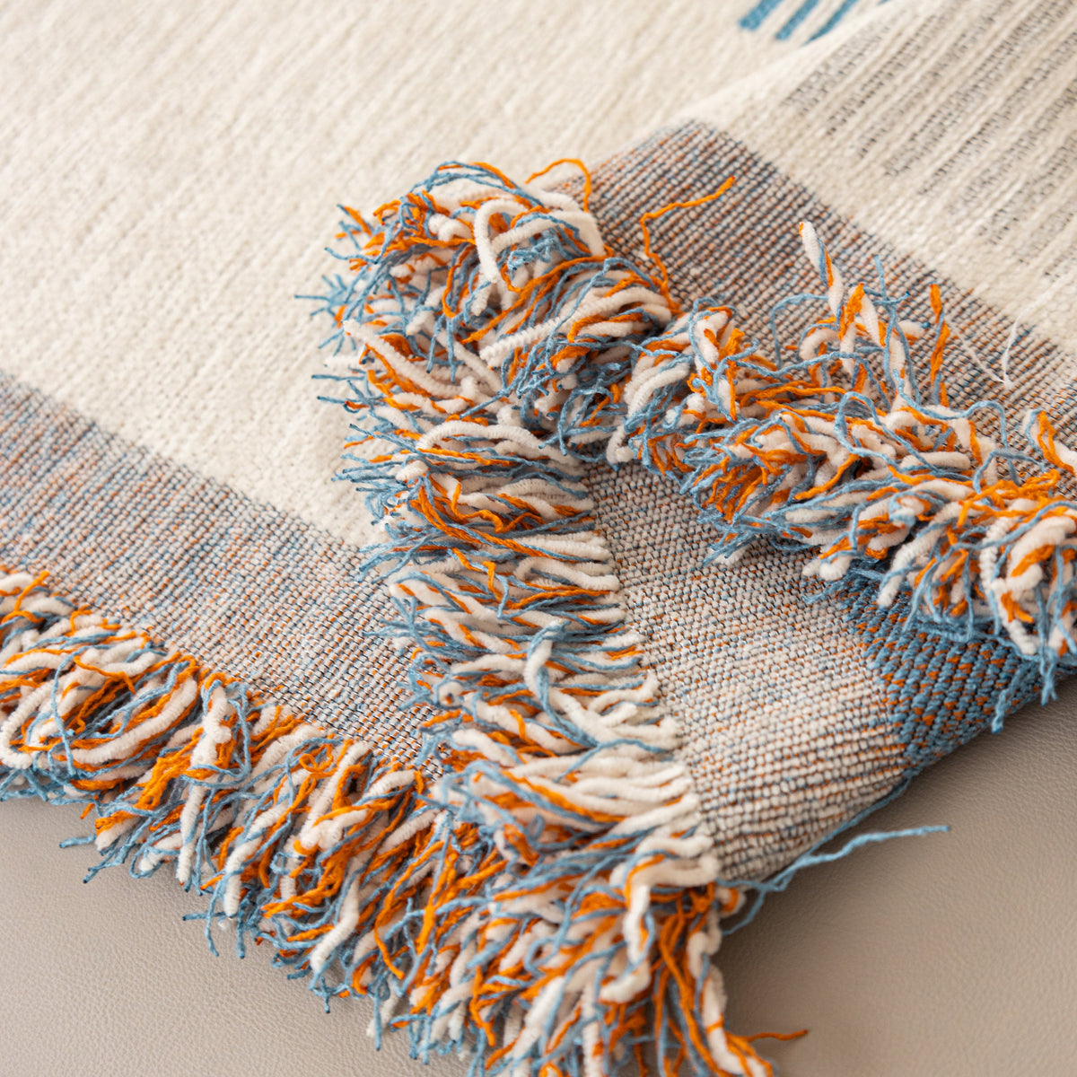 Geometric Chenille Sofa Throw Cover, Breathable Couch Protector with Tassel Fringe