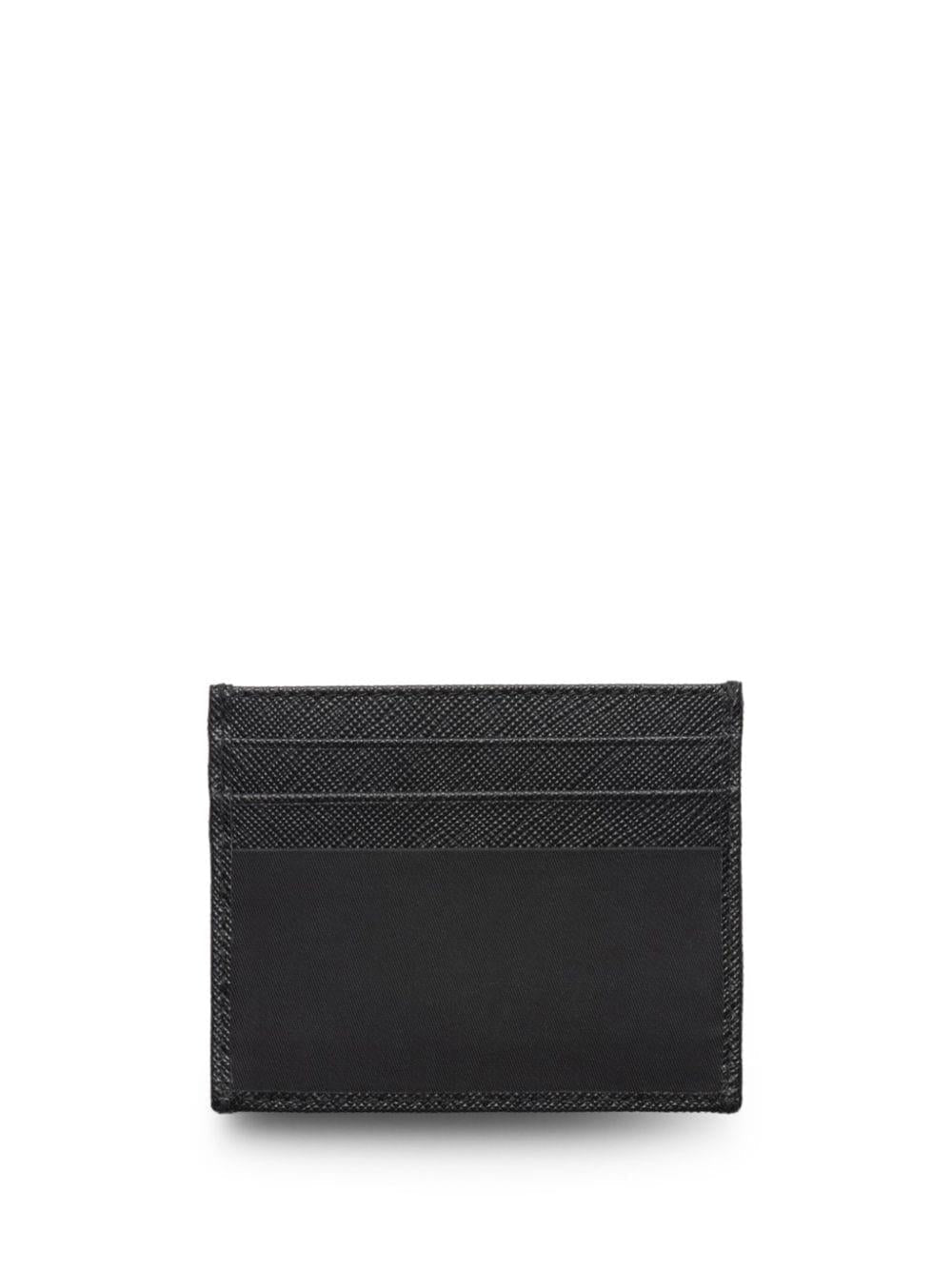 PRADA Mini Saffiano Card Case with Logo Triangle