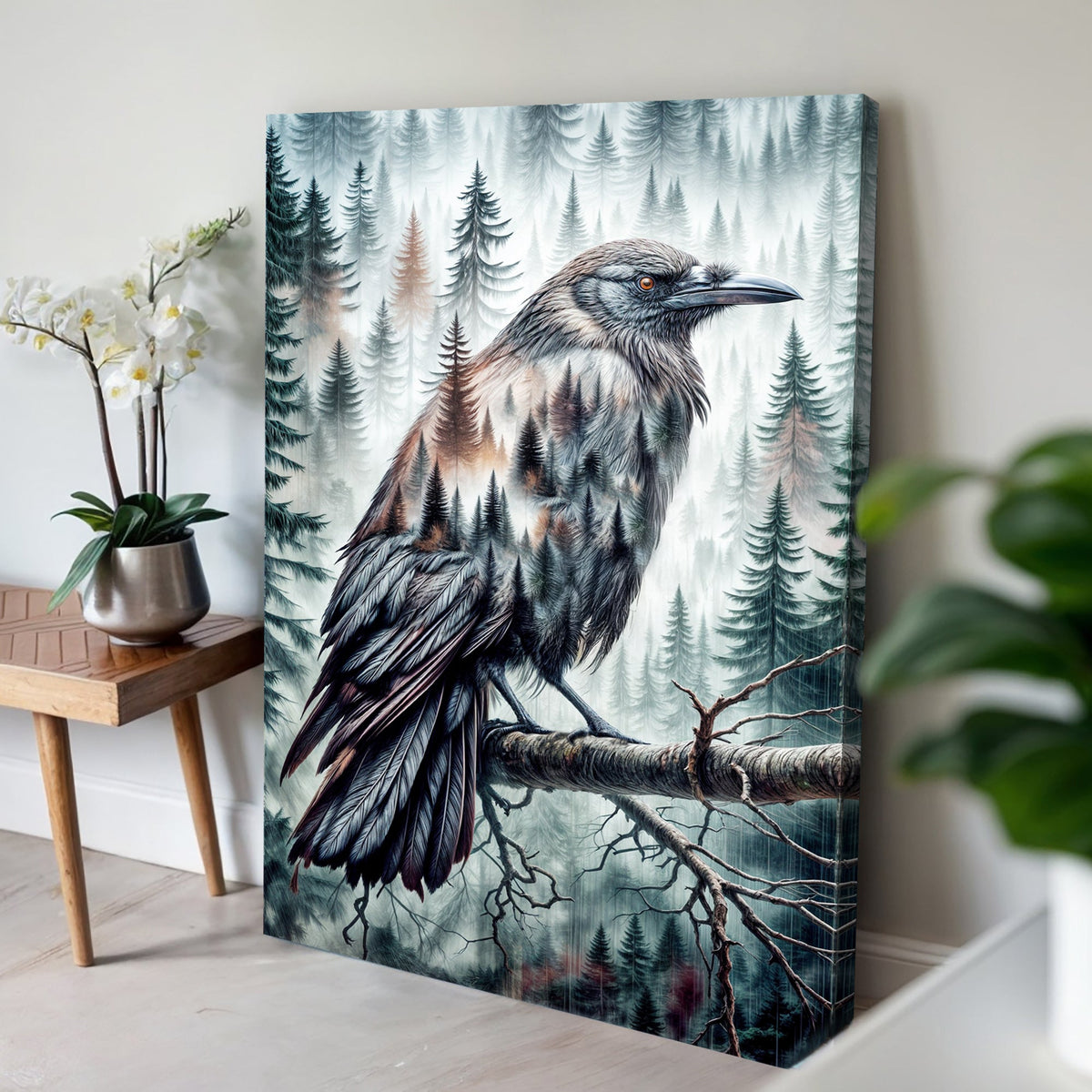 Crow Double Exposure Wall Art