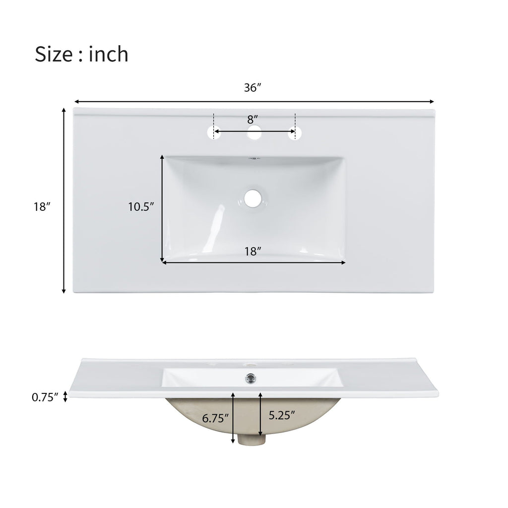 Bathroom Vanity With Sink, Soft Close Doors, Adjustable Shelves