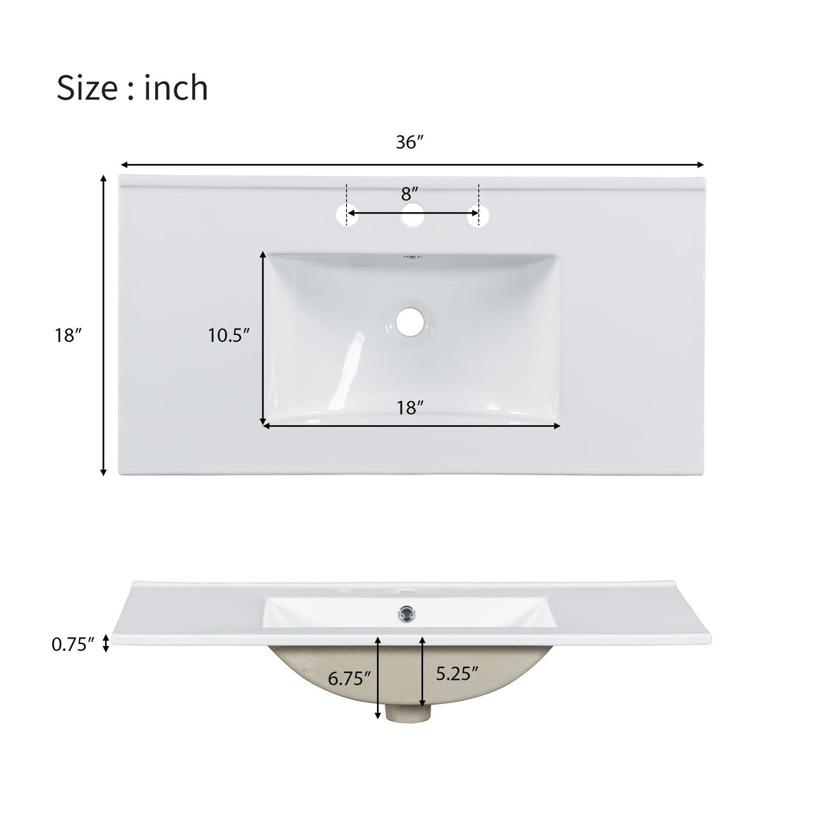 Bathroom Vanity With Sink, Soft Close Doors, Adjustable Shelves