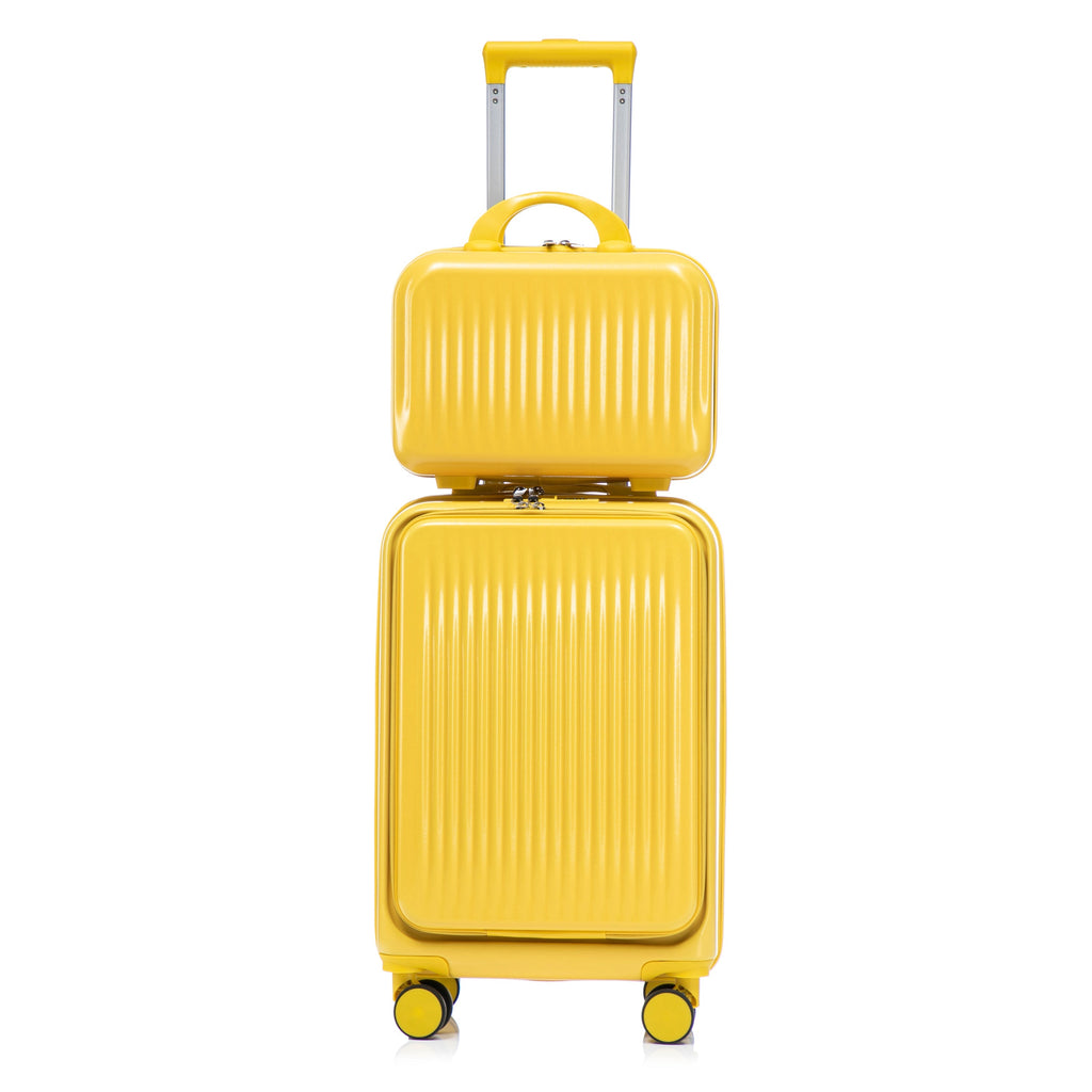 14'/20' 2-Piece ABS Spinner Wheel Luggage Set with Combination Lock