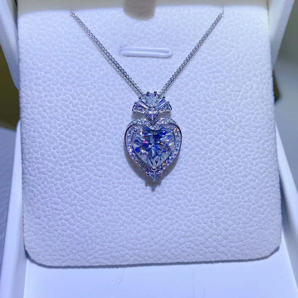 3 Carat Sparkala™ 925 Sterling Silver Heart Pendant Necklace