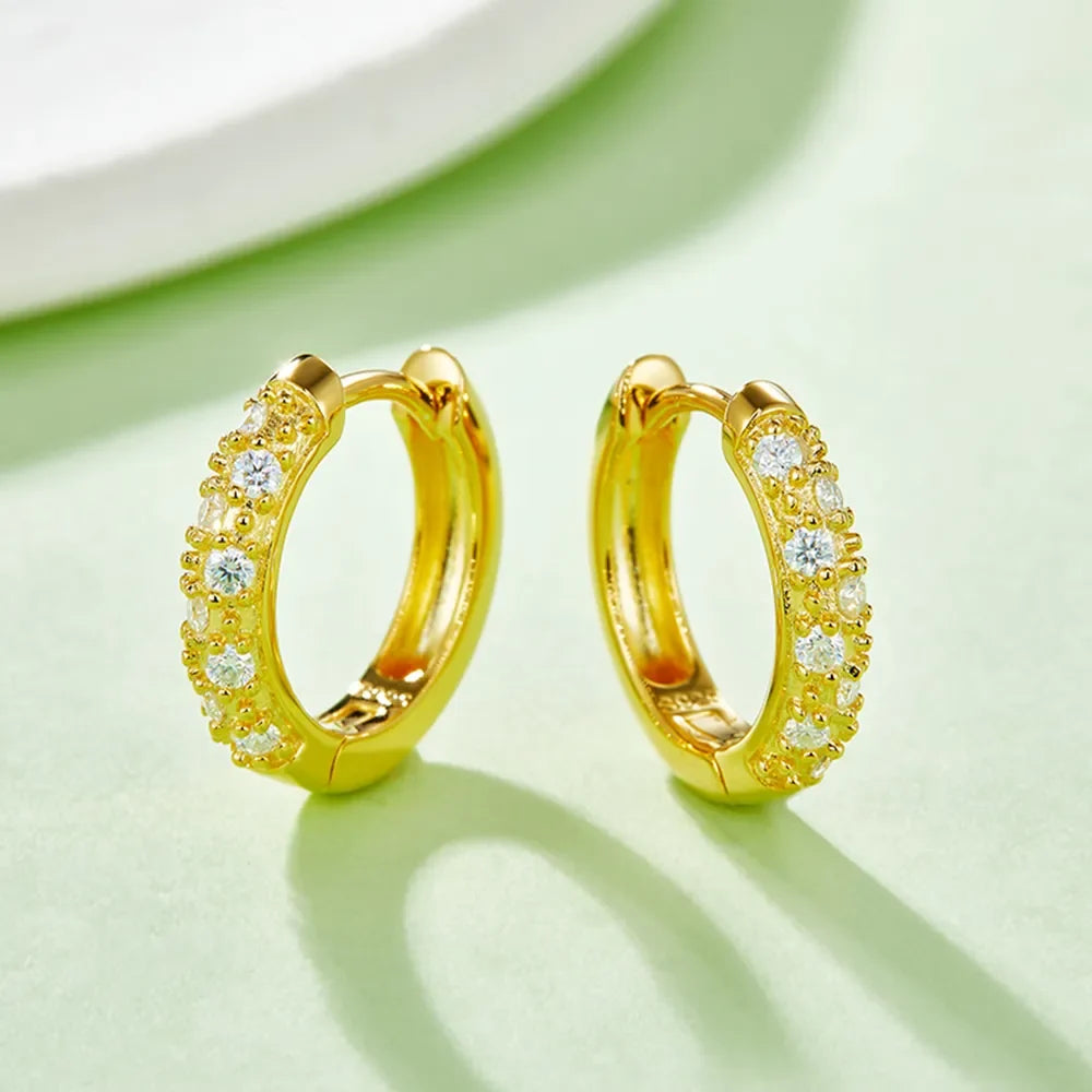 Sparkala™ 925 Sterling Silver Huggie Earrings