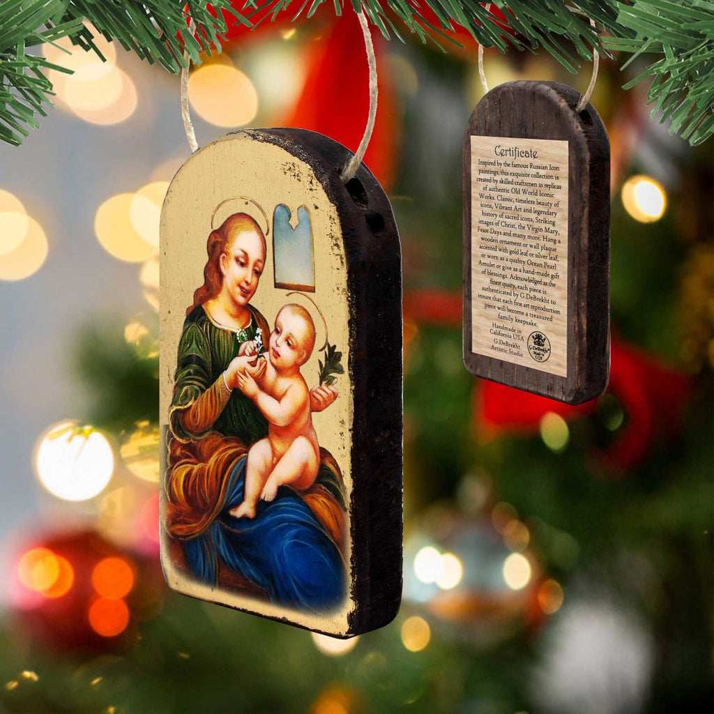 Madonna And Child Religious Christian Sacred Icon Ornament - Inspirational Icon Decor - 87031