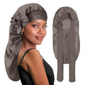 Long Double-layer Silk Sleep Cap Long-tube Hat With Elastic Brim Made From Mulberry Silk