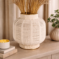 White Macrame Vase