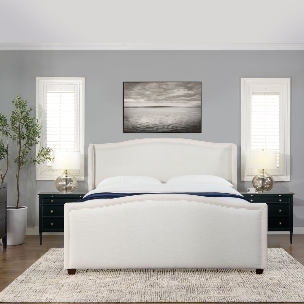 Carmen - Upholstered Wingback Panel Bed Frame
