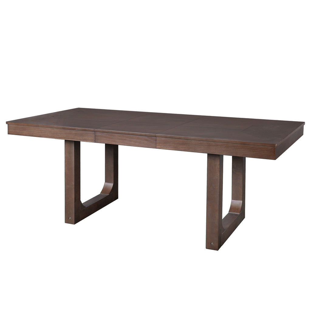 Extendable Dining Set, Farmhouse Extendable Table With Upholstered Chairs