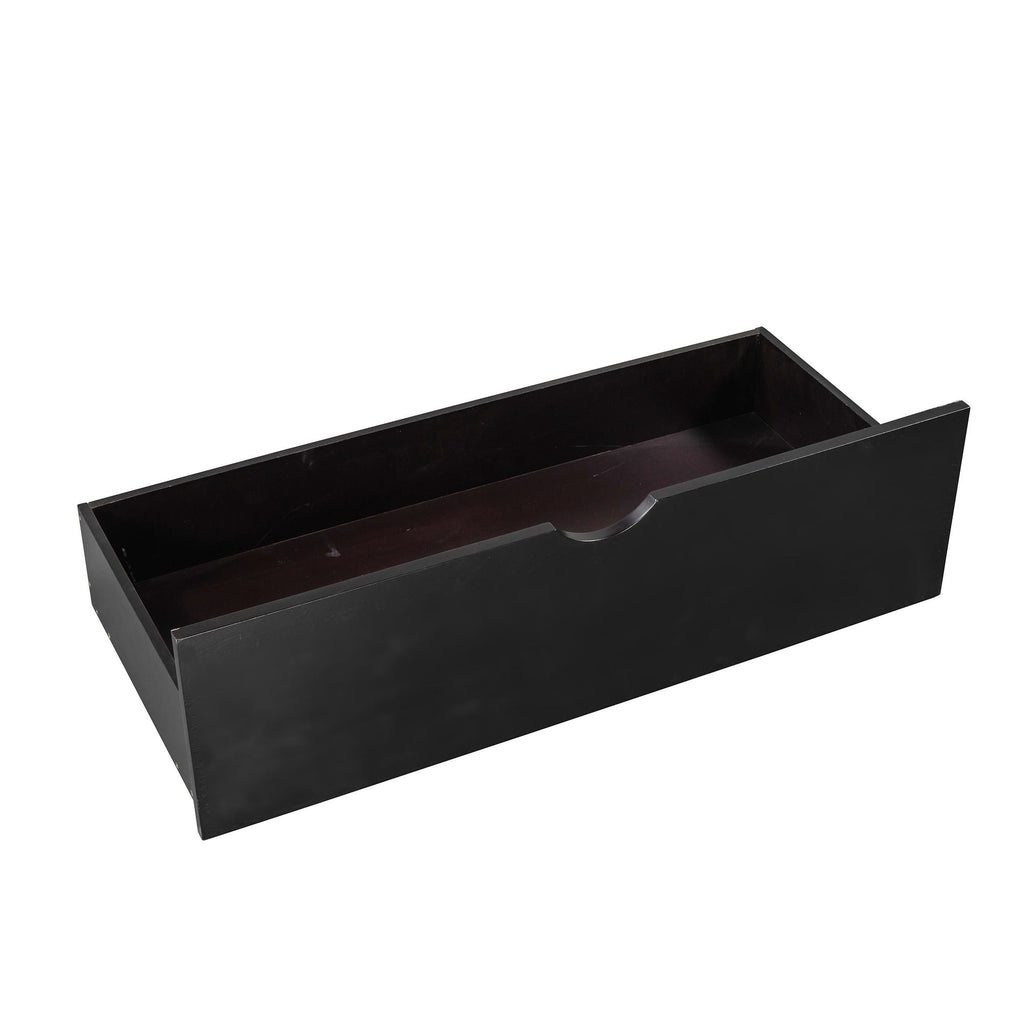 L Shaped Platform Bed With Trundle And Drawers Linked With Built In Desk
