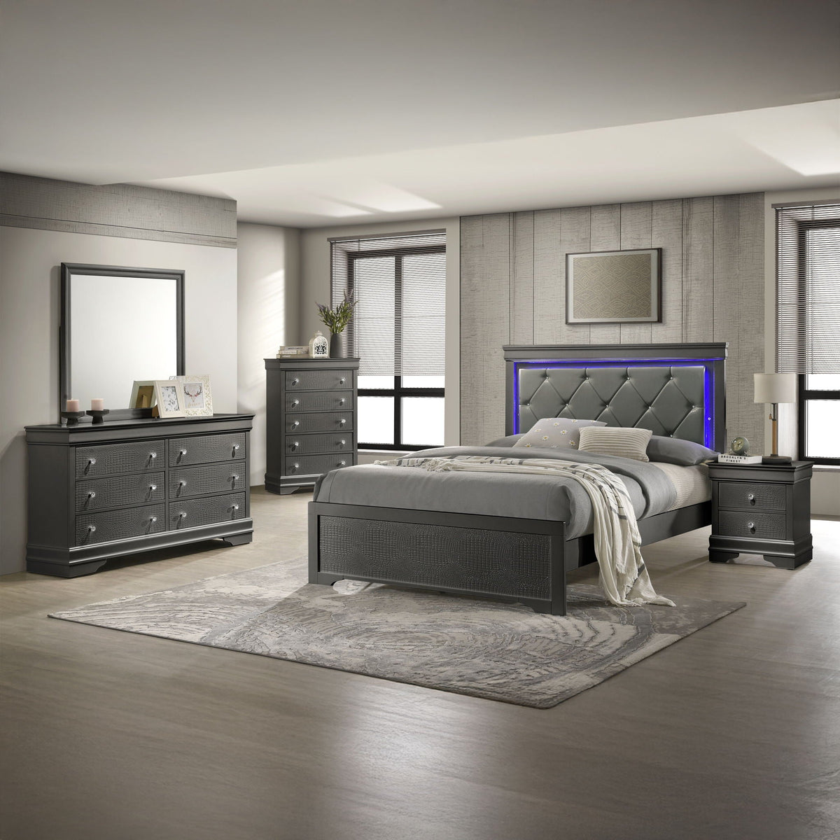 Blaze - Bedroom Set With LED Headboard