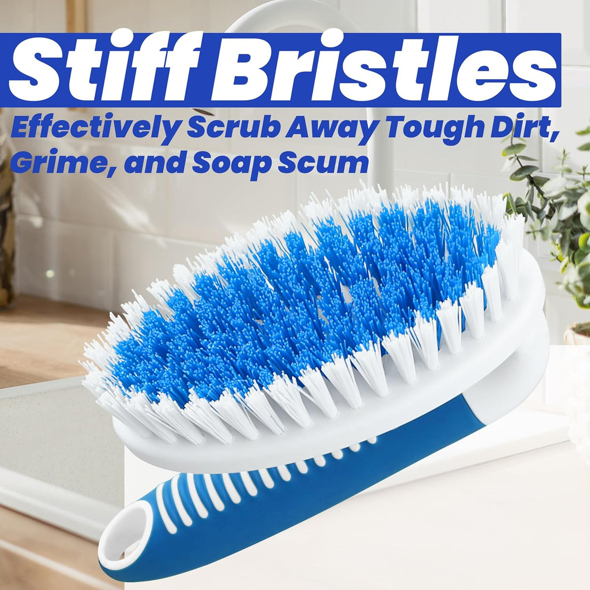 Scrub Brush, 2 Pack Household Cleaning Brushes with Stiff Bristles, Scrubbing Brush for Carpet, Shower, Bathtub, Kitchen, Pool Tile, Bathroom Scrubber, Small
