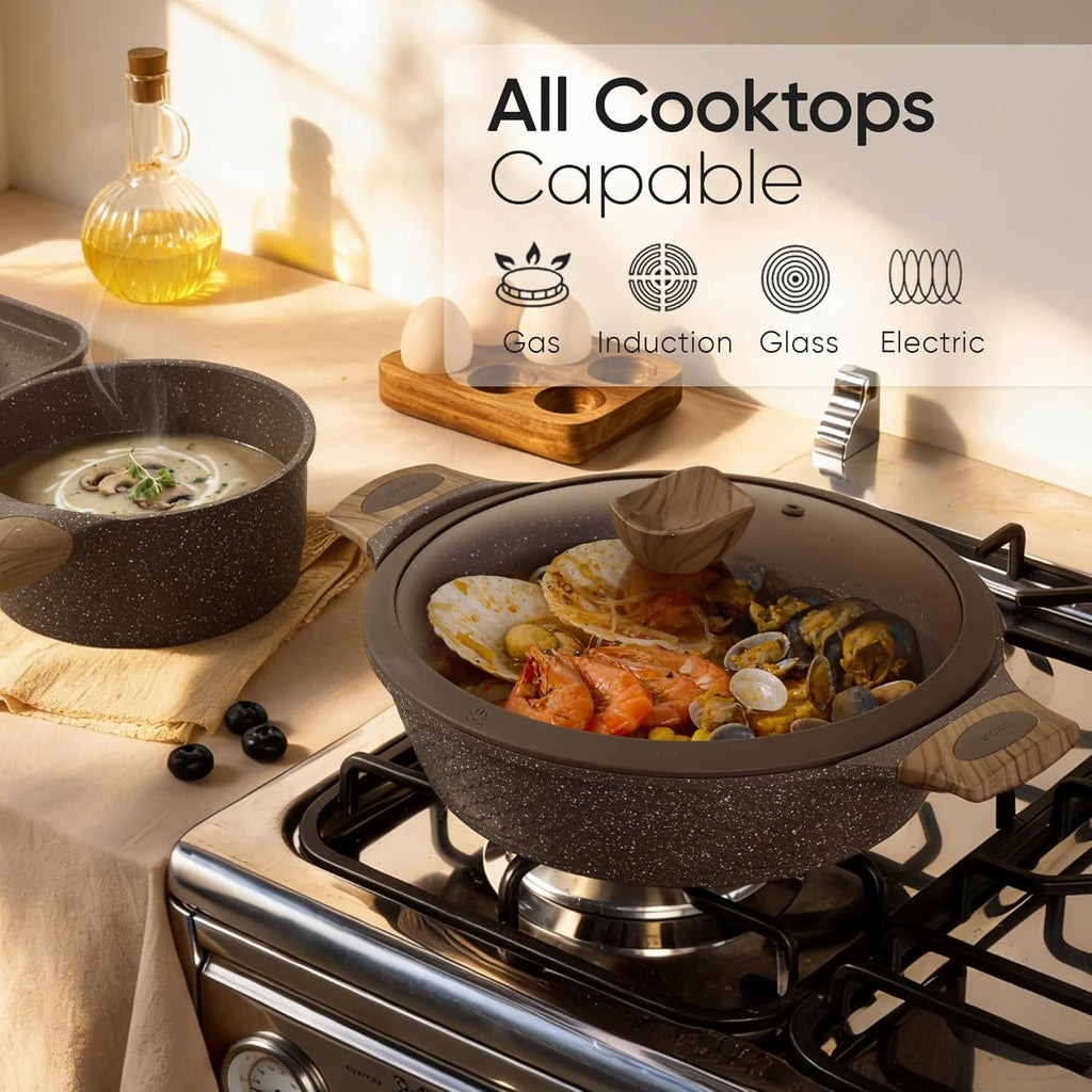 31Pcs Pots and Pans Set Non Stick, Cookware Set Pots and Pans Induction Cook Ware, Nonstick Kitchen Cooking, PFOA Free