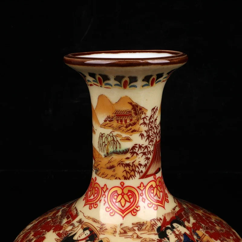 Exquisite Chinese Old Collectible Handmade Porcelain Painted with Japanese Dowager storage vase