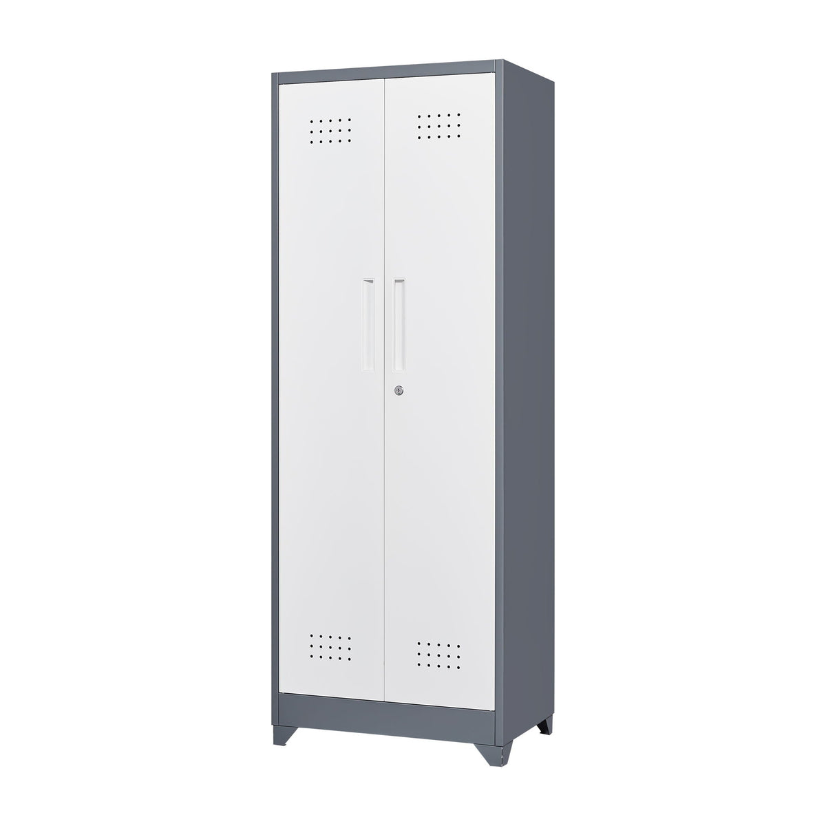 Lockers With Locking Doors, Adjustable Shelves, High Broom Tool Storage Cabinet