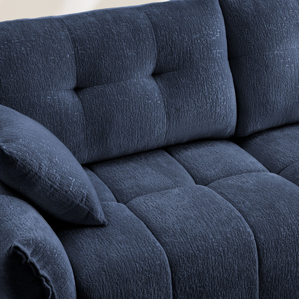 Modern Sofa & Pillows, Textured Cover, High Rebound Cushions