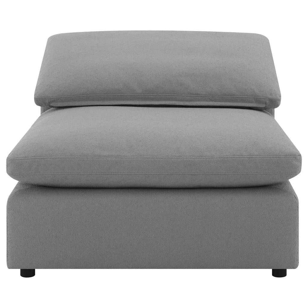 Segoura - 5 Piece Upholstered Modular Sectional With Reclined Back Pillows - Gray