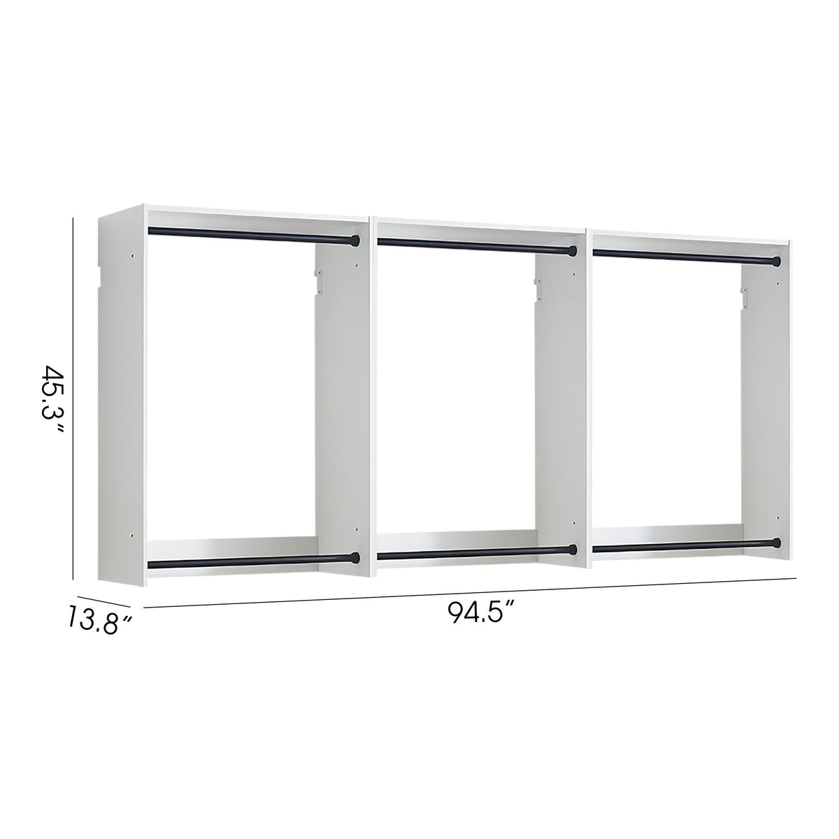 Devi - Wall Mounted Wood Closet System, Modular Units