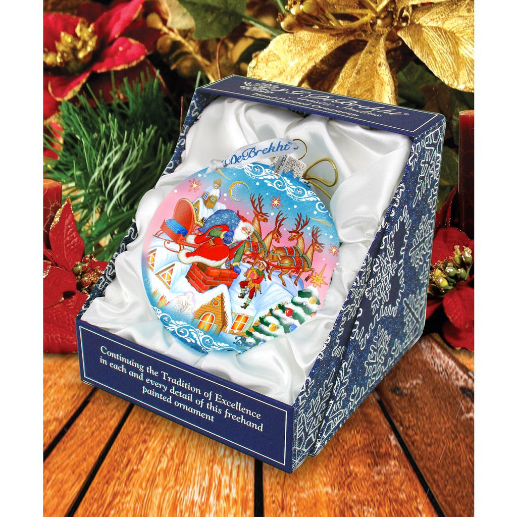 Special Delivery Ball Glass Ornament Limited Edition by G. DeBrekht - Christmas Santa Snowman Decor - 73845