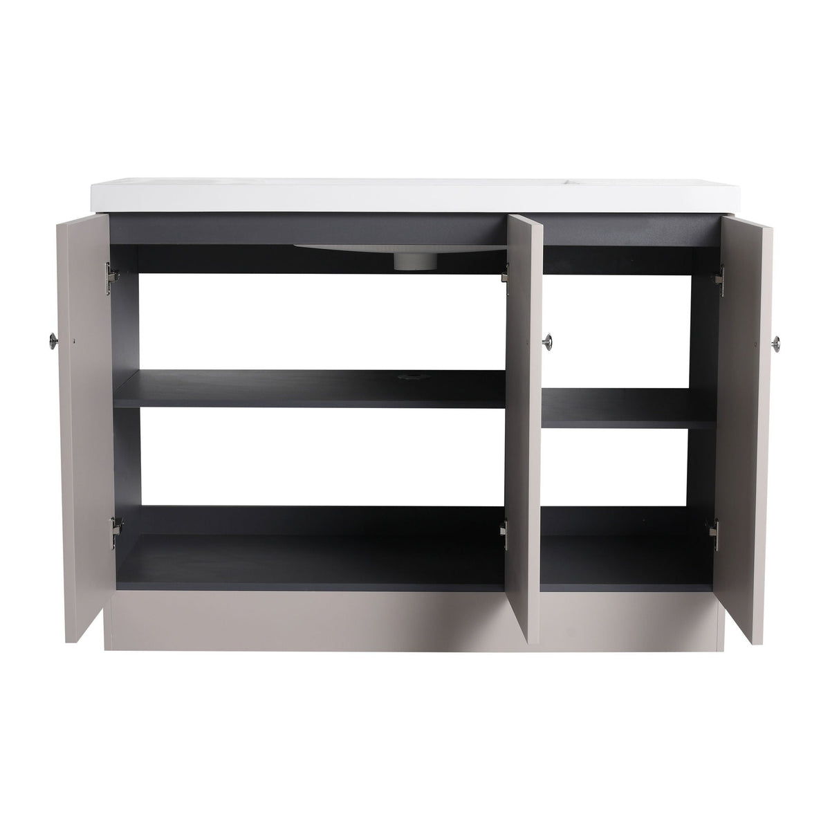 Contemporary Freestanding Bathroom Vanity With Resin Sink & Soft-Close Cabinet Doors
