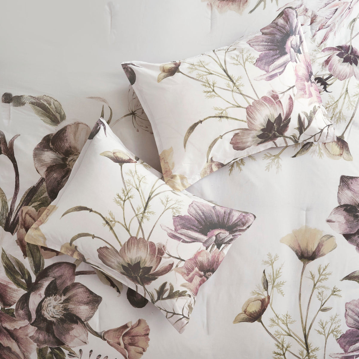 8 Piece Cotton Printed Comforter Set Blush California King
