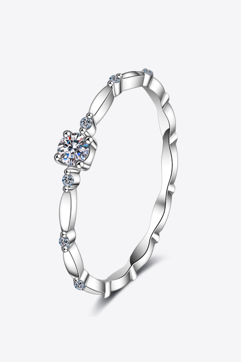 Sparkala™ 925 Sterling Silver Rhodium-Plated Beaded Ring