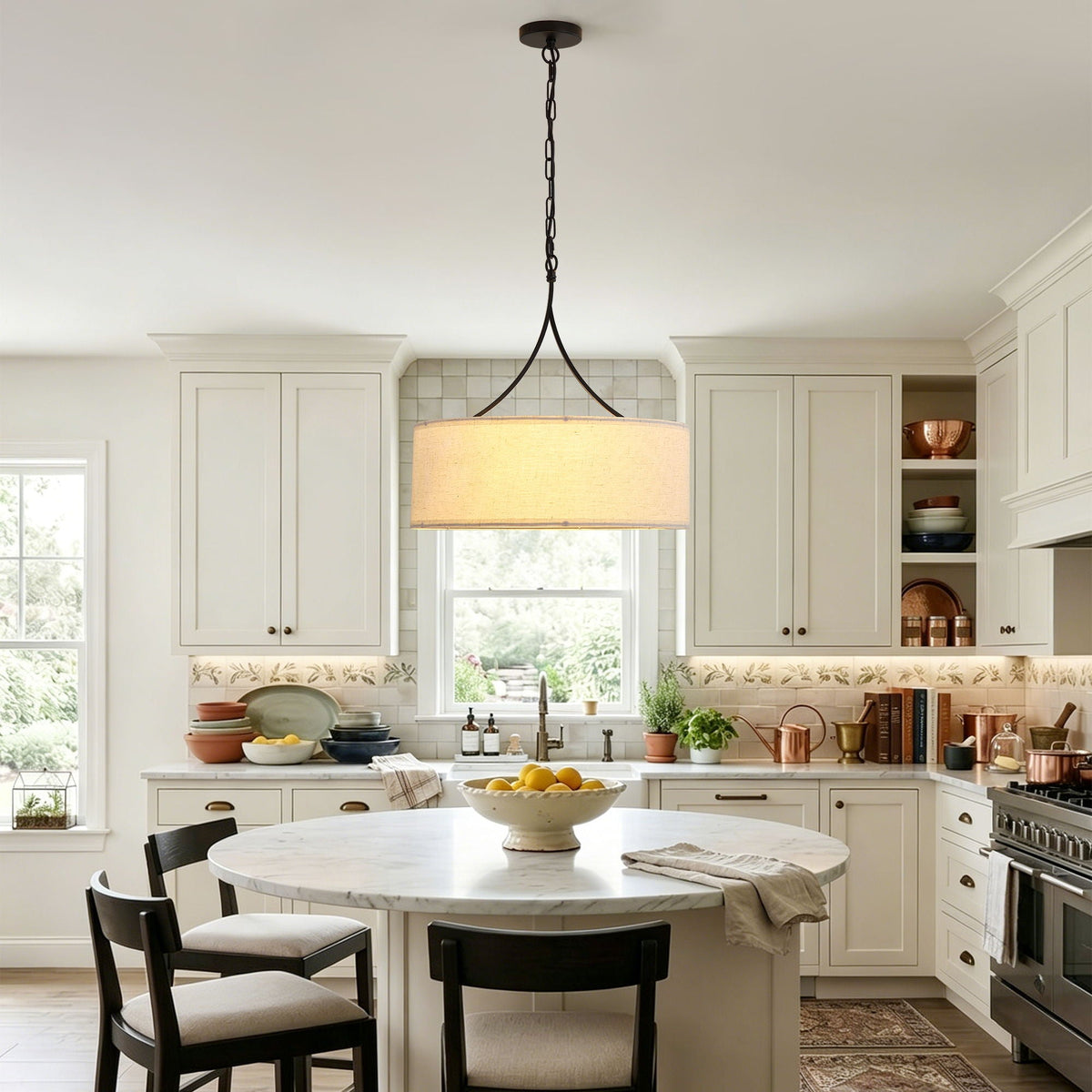 3 Light Drum Pendant Light