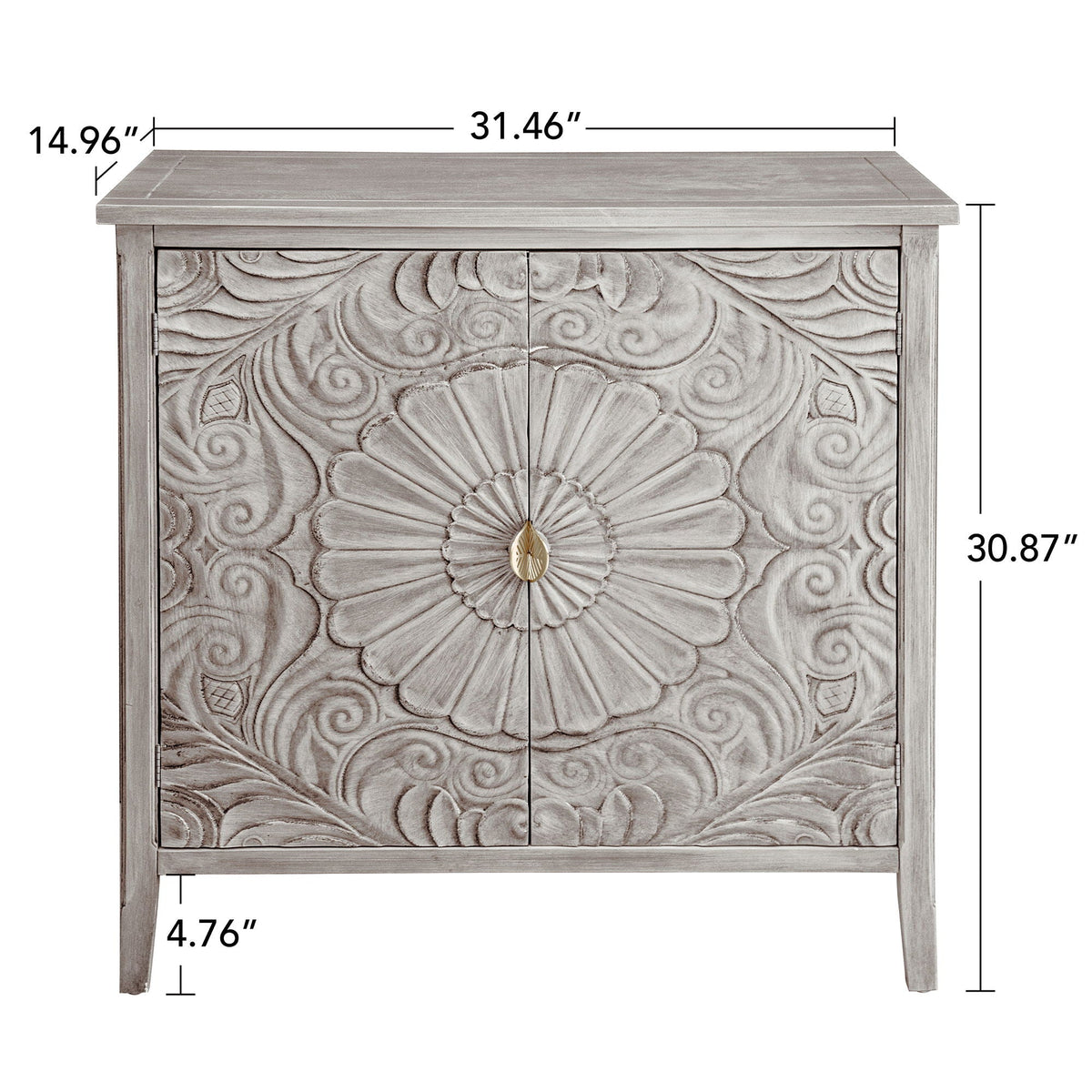 2 Door Cabinet, Suitable For Bedroom - Light Gray