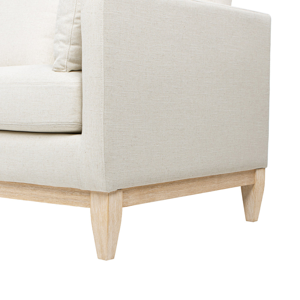 Knox 84' Modern Farmhouse Sofa, Flax White Linen
