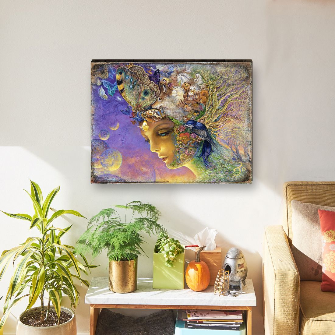 Eternal Love Fantasy Wooden Wall Art by Josephine Wall - Fantasy Decor - 852115-JW