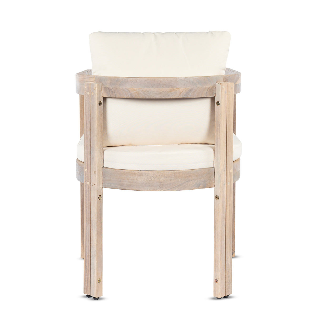 7 Pieces Acacia Wood Outdoor Dining Set with Cream Cushions