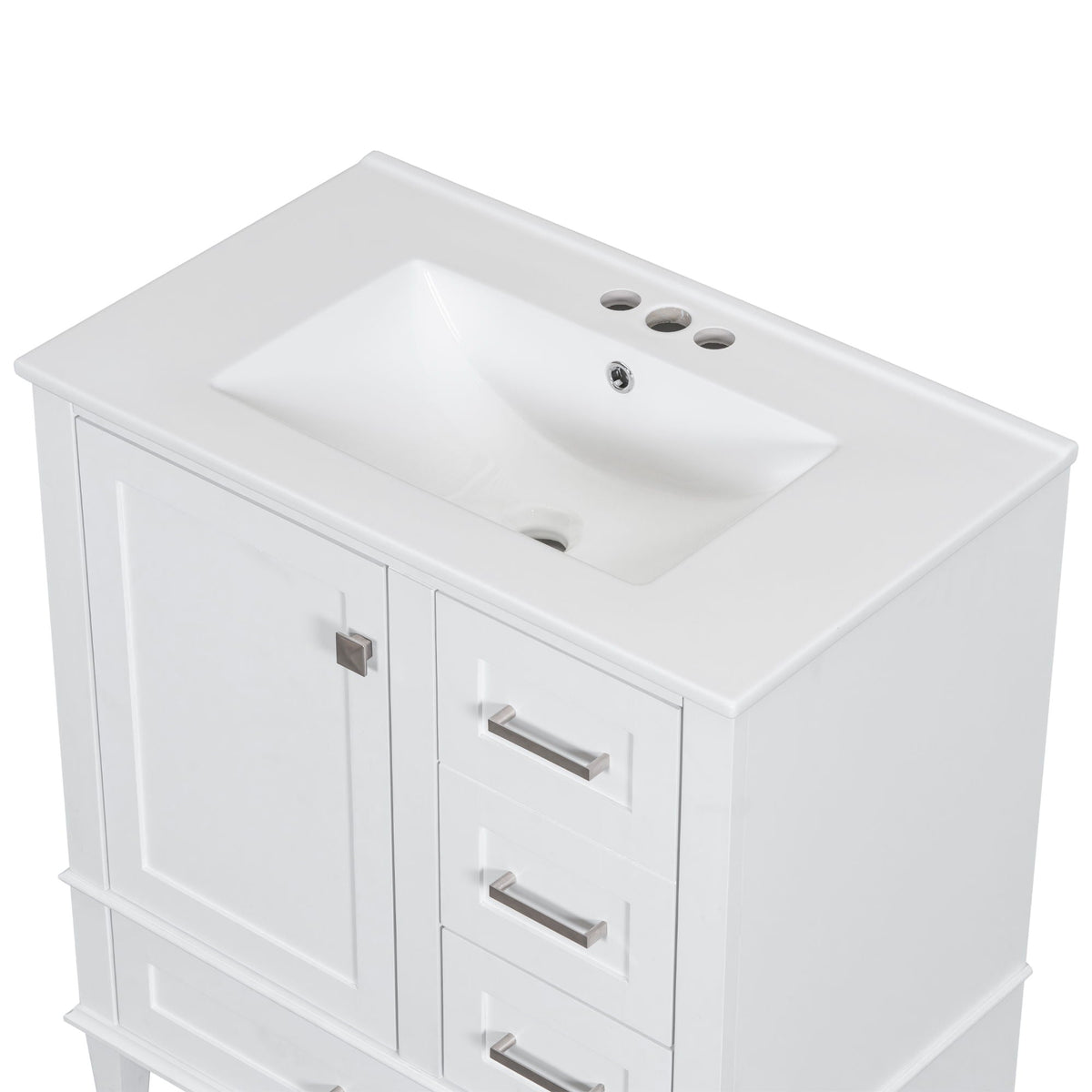 Bathroom Vanity, Modern Bathroom Cabinet With Sink Combo Set, Bathroom Storage Cabinet With A Soft Closing Door And 3 Drawers, Solid Wood Frame