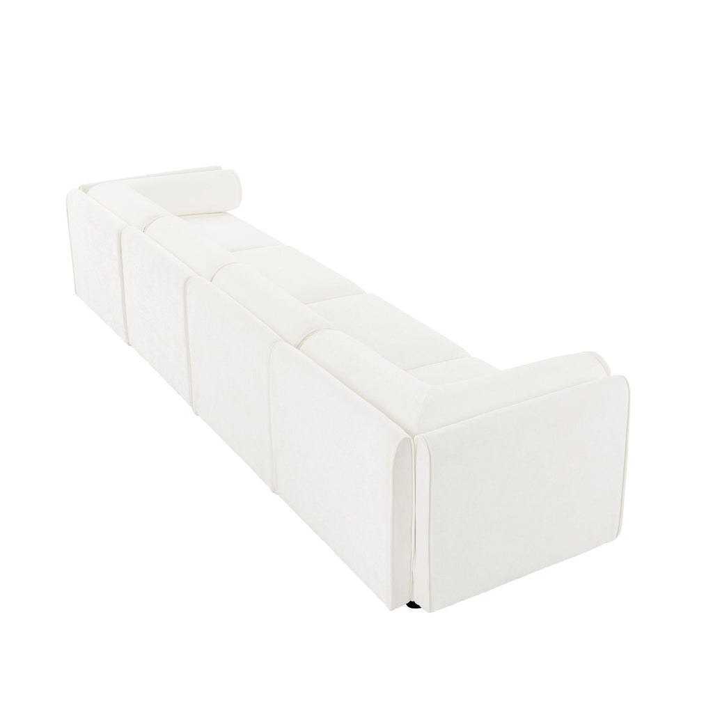 Stylish Sofa With Storage Seat And Cylindrical Backrest