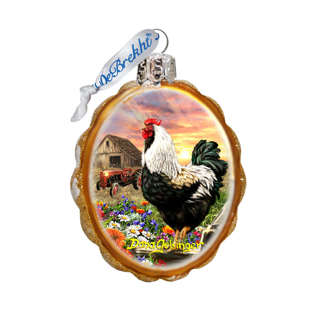 Sunrise on the Farm Mercury Glass Ornament by D. Gelsinger - Christmas Decor - 778114-DG