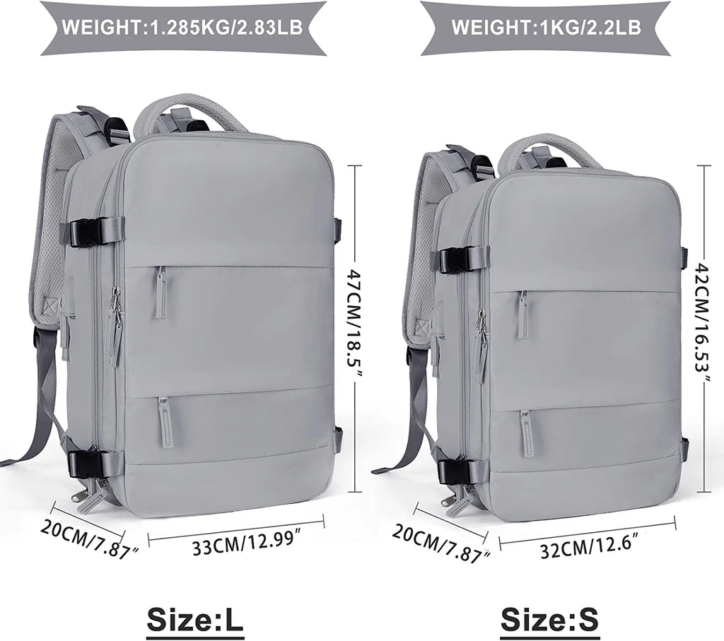 Large Backpack for Women , Men Carry on Backpack,Hiking Backpack Waterproof Outdoor Sports Casual Daypack, College Backpack School Bag Gray