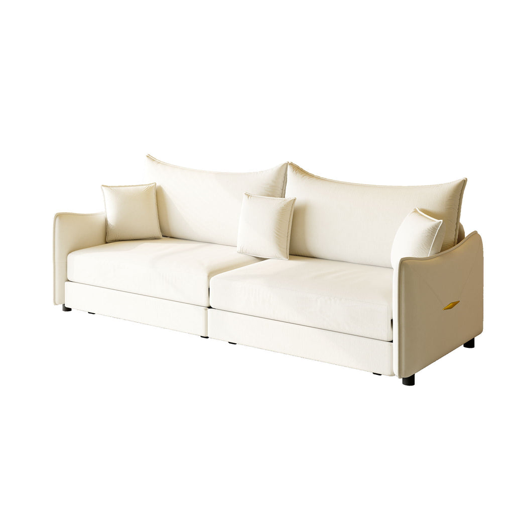 King Pull Out Sofa Bed, 3-In-1 Convertible Bed With 3 Pillows
