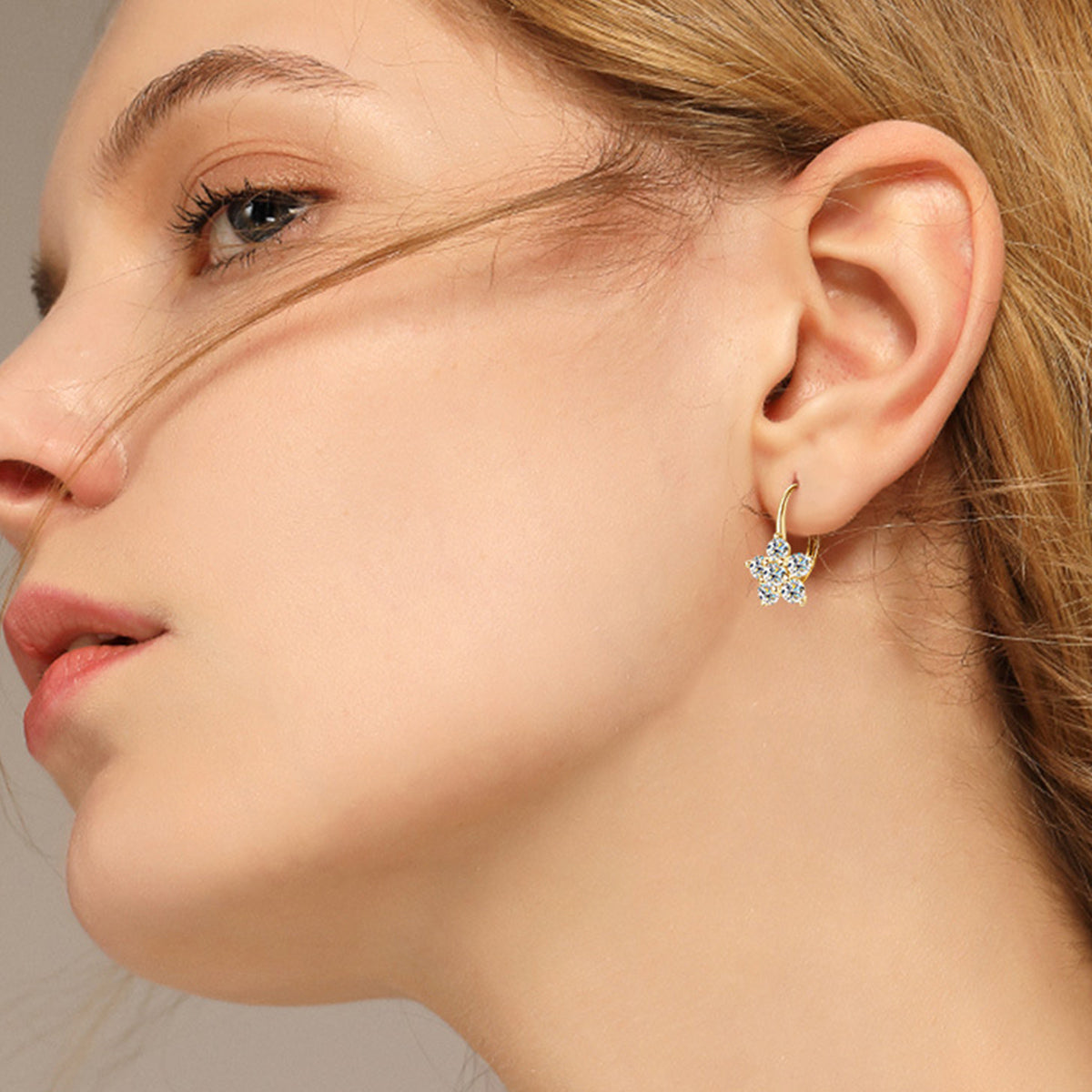 1.2 Carat Pure Sterling Silver Sparkala™ Flower Huggie Earrings