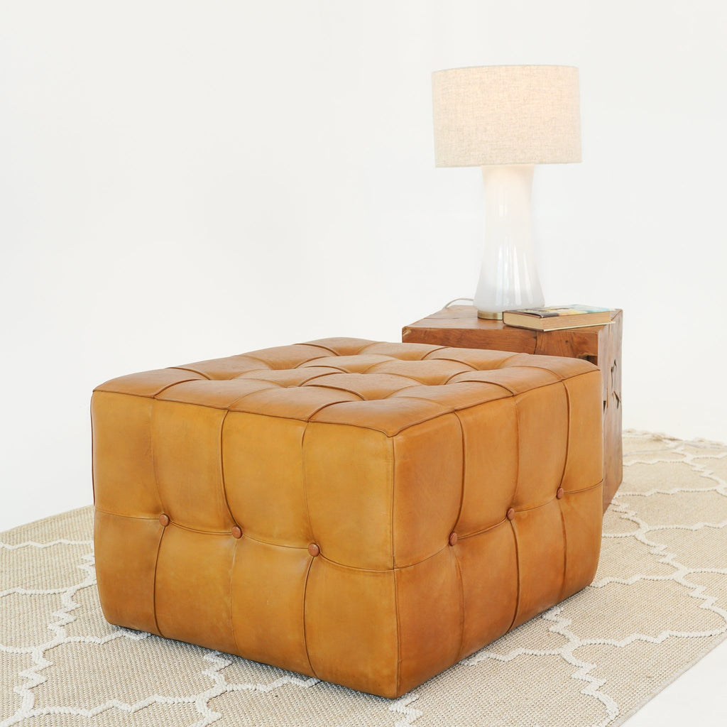 Benjiro - Square Ottoman - Tan