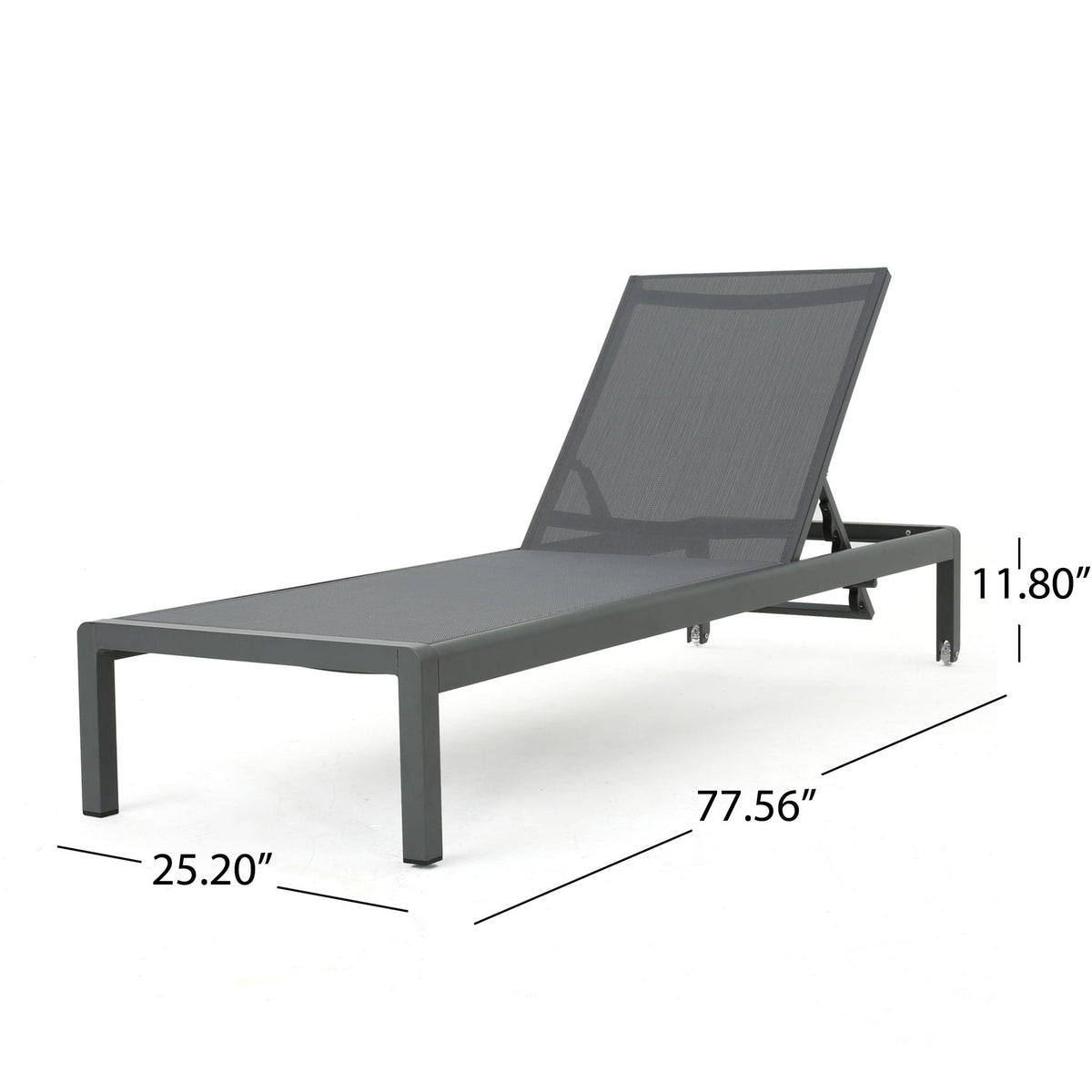 Outdoor Patio Chaise Lounge with 5 Reclining Positions