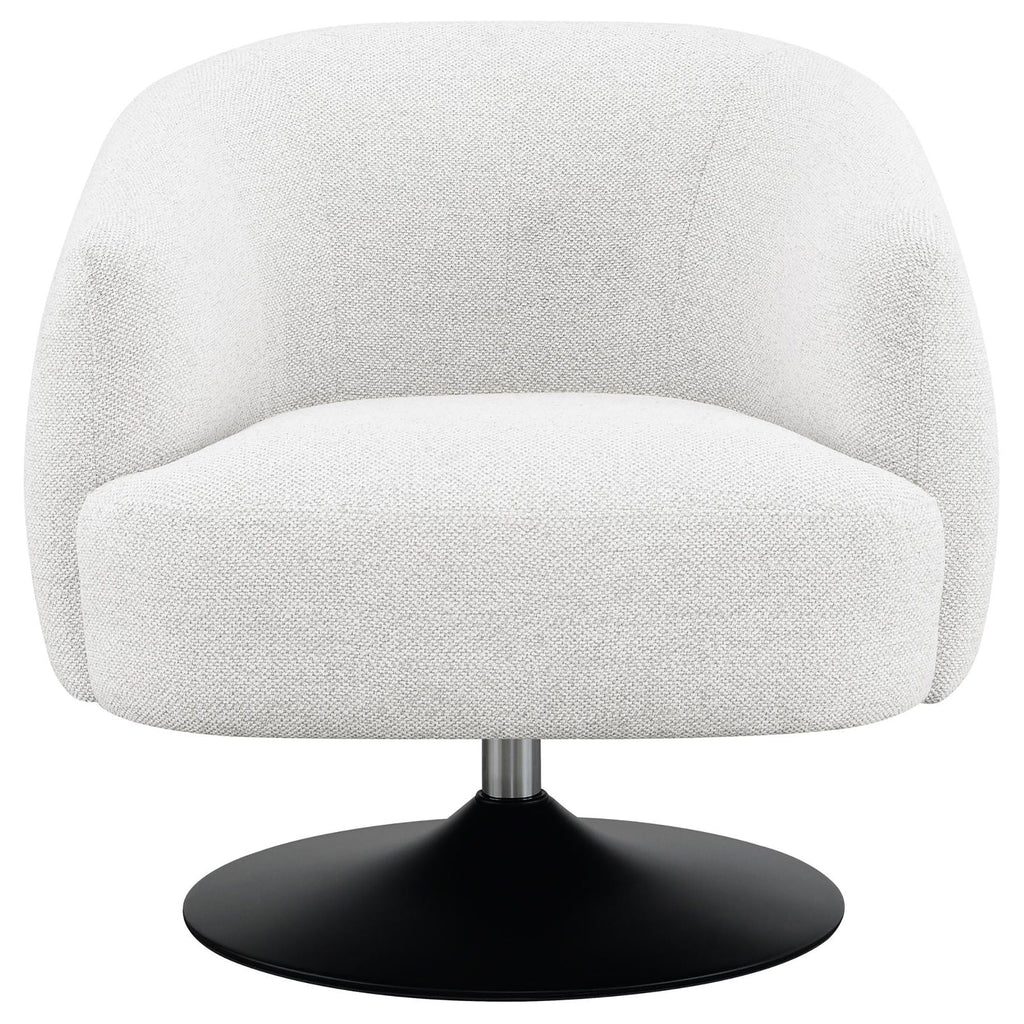 Upholstered Swivel Accent Chair, 360 Degree Rotation - Beige