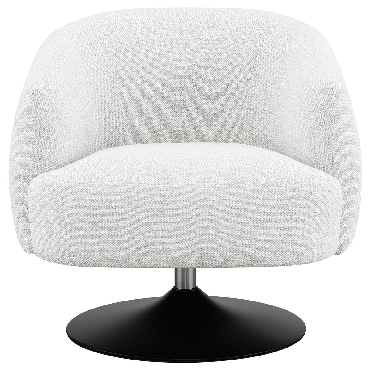 Upholstered Swivel Accent Chair, 360 Degree Rotation - Beige