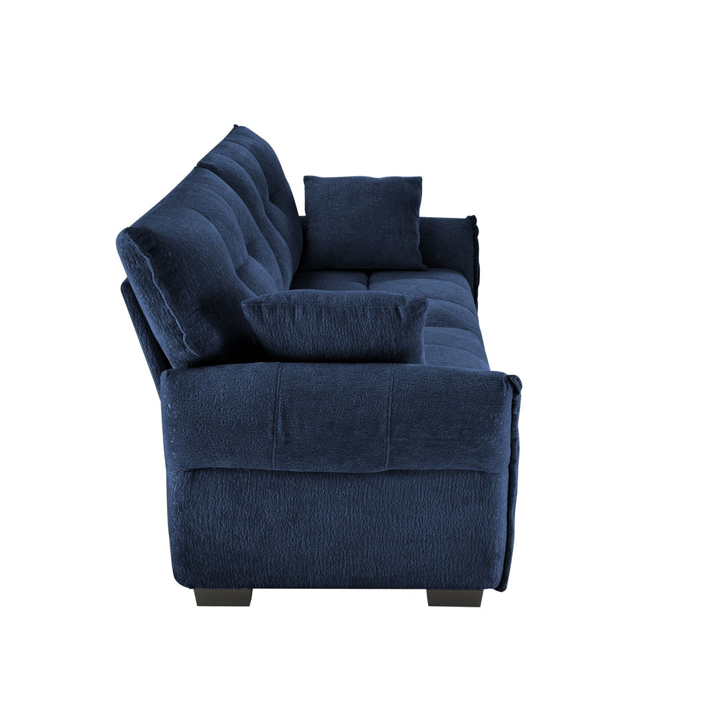 Modern Sofa & Pillows, Textured Cover, High Rebound Cushions