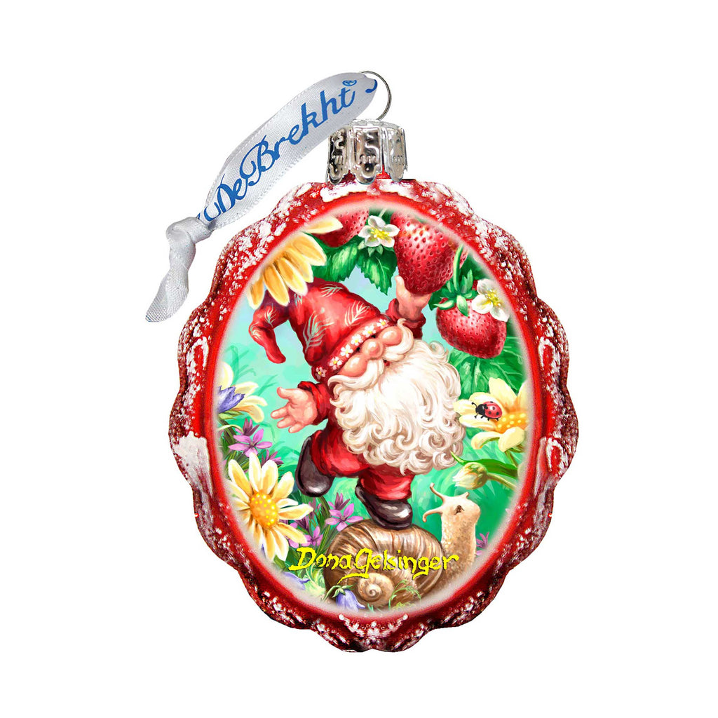 Sweet Summer Gnome Dwarf Mercury Glass Ornament by D. Gelsinger - Christmas Decor - 778106-DG