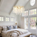 6-Light Chandelier Crystal Ceiling Lamp in Gold