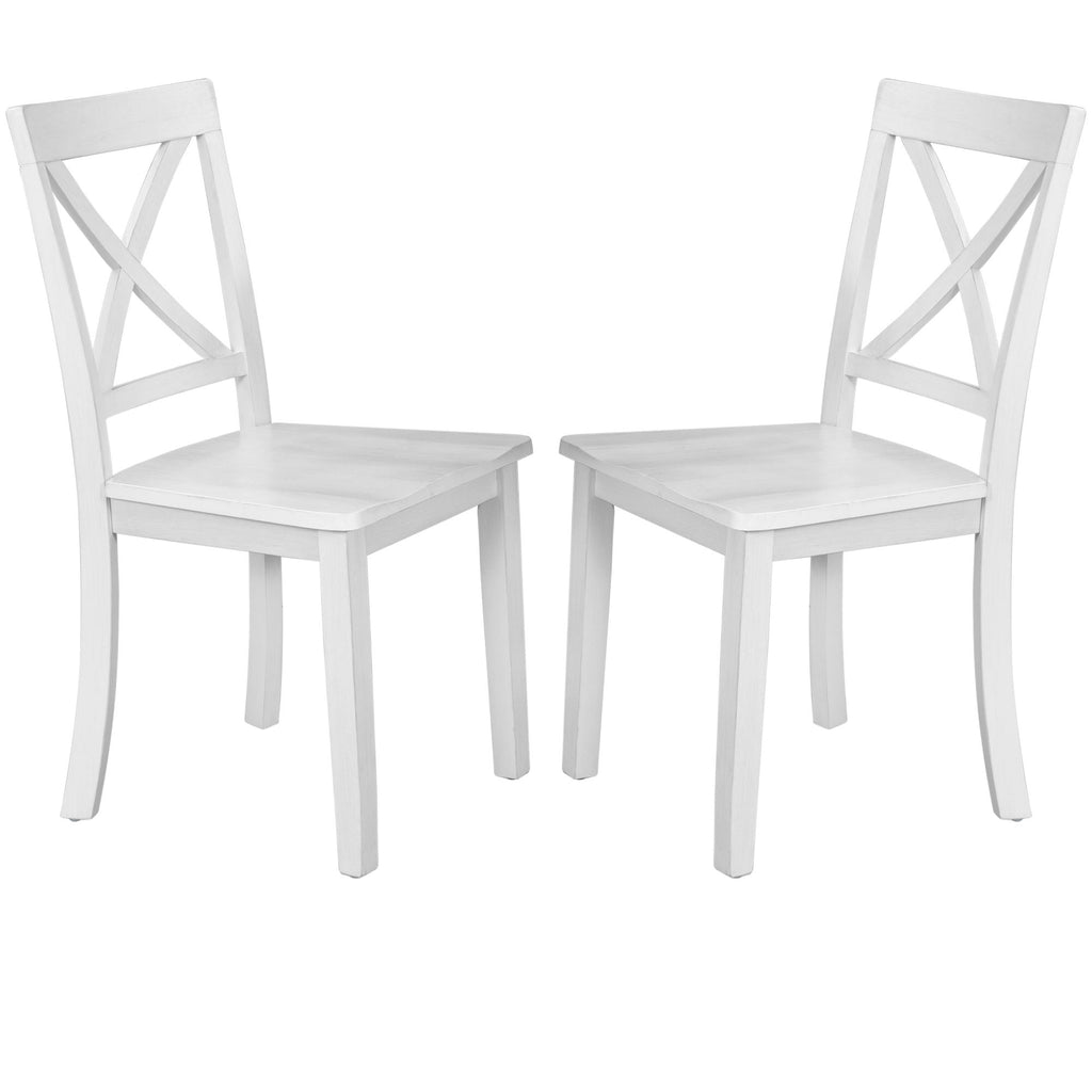 5 Pieces Dining Table And Chairs Set For 4 Persons, Kitchen Room Solid Wood Table With 4 Chairs