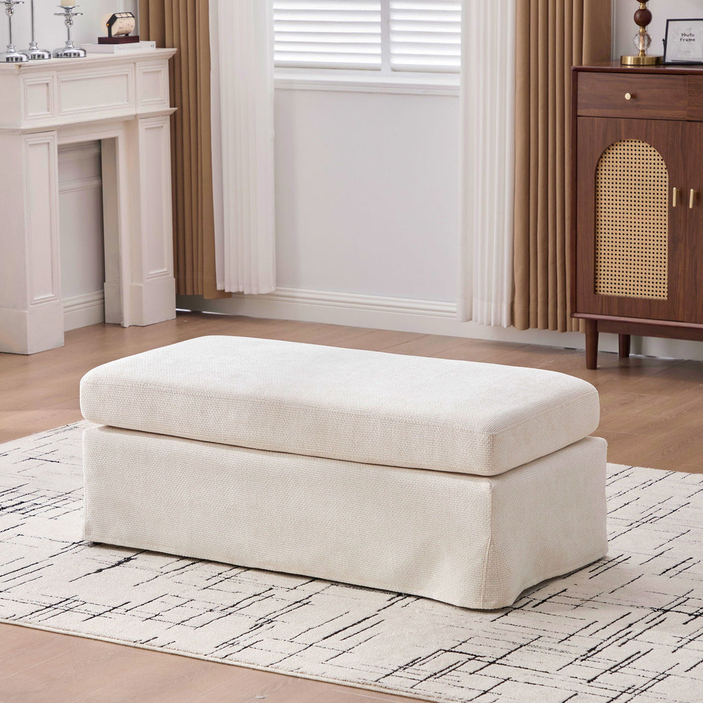 Ottoman Foot Stool With Metal Legs