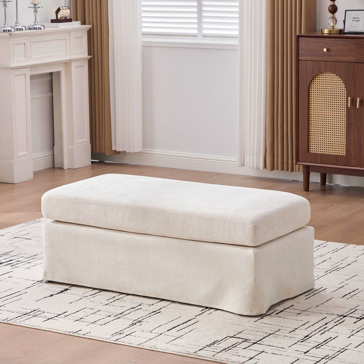 Ottoman Foot Stool With Metal Legs