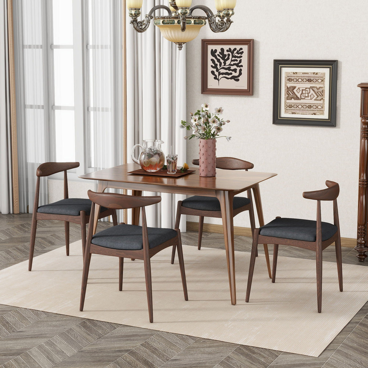 Dining Chairs With Ergonomic Backrest & Comfort Cushions (Set of 2)